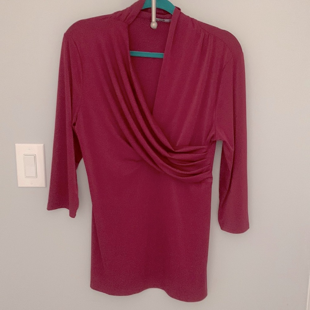 Lily by Firmiana Size S Plum Cross over Blouse